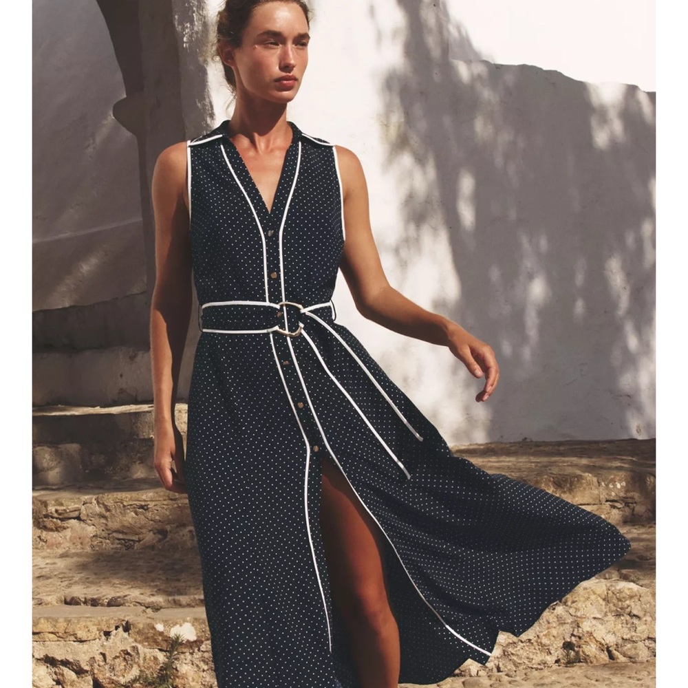 NWT Zara polka dot midi dress sz s